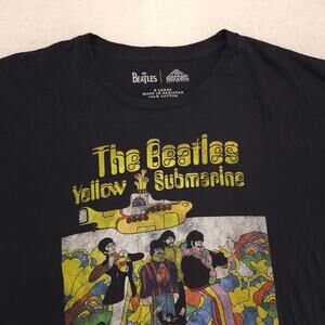 Beatles Band Short Sleeve Graphic Casual T Shirt Mens Size Extra Large XL Black